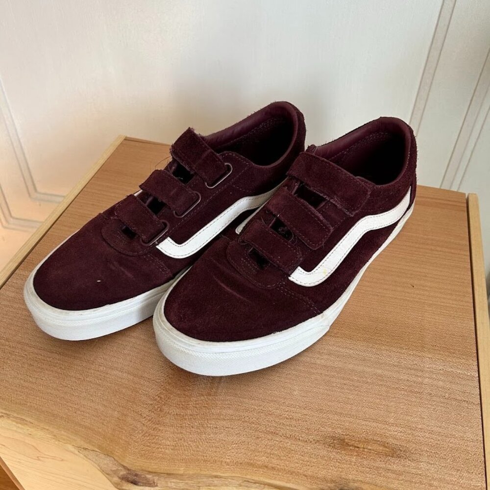 Velvet Velcro Old Skool Suede Canvas Vans | Size 10
